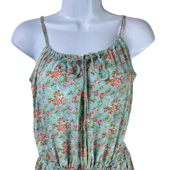 Floral Romper Forever 21 Size Small Green Pink - Picture 2 of 7